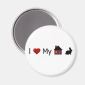 Magnet "I Liebe My House Rabbit" (Vorderseite/Rückseite)