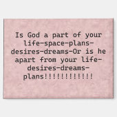 Magnet " Ist Gott ein Teil deines Lebens " (Vorderseite)