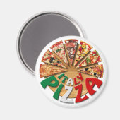 Magnet Italy Pizza auf der Schneideplatte (Vorderseite/Rückseite)