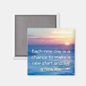 Magnet "Jeden neuen Tag..." (Vorderseite/Rückseite)