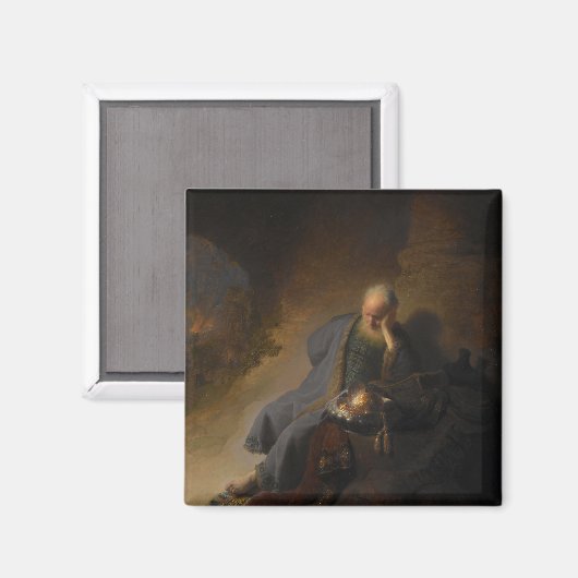 Magnet Jeremiah Jerusalem Rembrandt (Vorderseite/Rückseite)