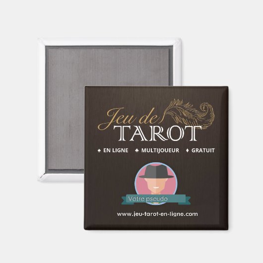 Magnet jeu de Tarot (Vorderseite/Rückseite)