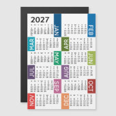 Magnet Kalender - 12 Monate funky farbenfrohe Mona (Vorne/Hinten)