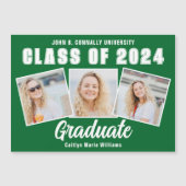 Magnet-Karte für die FotoCollage des grünen weißen Magnetkarte (Vorderseite)