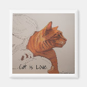 Magnet: Katze ist Liebe Magnet (Vorne)