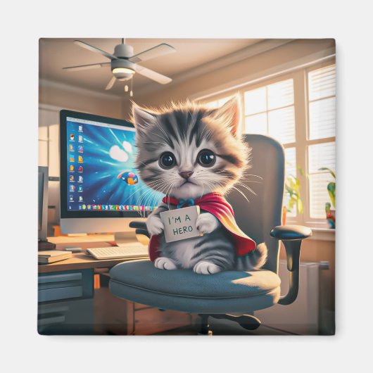 Magnet Katze mit Wecker  (Vorne)