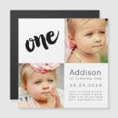 |MAGNET| Kindermädchen 1. Geburtstagskarte Magneteinladung (Vorne/Hinten)