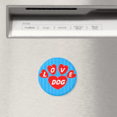 Magnet Liebe Hund hört rot auf hellblau (In Situ (Geschirrspüler))