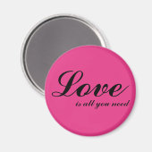 Magnet -Liebe ist alles, was Sie brauchen, um rot  (Vorderseite/Rückseite)