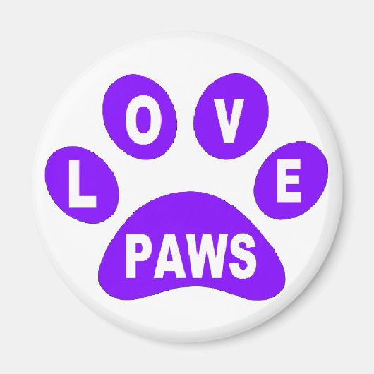Magnet-Liebe Paws auf Paws Lila Magnet (Vorne)