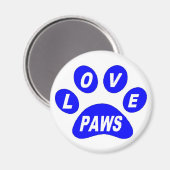 Magnet-Liebe Paws Blue Magnet (Vorderseite/Rückseite)