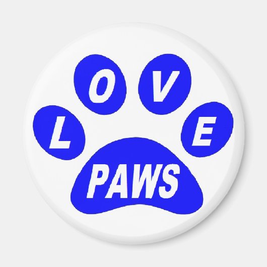 Magnet-Liebe Paws Blue Magnet (Vorne)