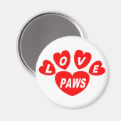 Magnet Liebe Paws Hearts Red (Vorderseite/Rückseite)