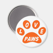 Magnet-Liebe Paws Orange Magnet (Vorderseite/Rückseite)