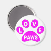 Magnet-Liebe Paws Pink Magnet (Vorderseite/Rückseite)