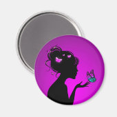 Magnet Lila-Schmetterling (Vorderseite/Rückseite)