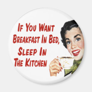Magnet - Lustiges Retro-Hausfrau-Frühstück