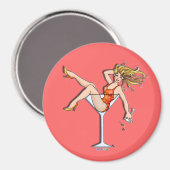 Magnet - Mädchen in einem Martini-Glas, Olivia (Vorderseite/Rückseite)