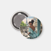 Magnet | Mädchen in Paris (Vorderseite/Rückseite)