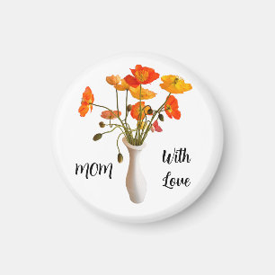 Magnet-Mama mit Liebe-Poppies in Vase Magnet