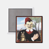 Magnet: "Man & Cat" von Henri Rousseau Magnet (Vorderseite/Rückseite)