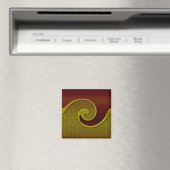 Magnet Maroon Brown Red Swirl Gold, Match Set (In Situ (Geschirrspüler))