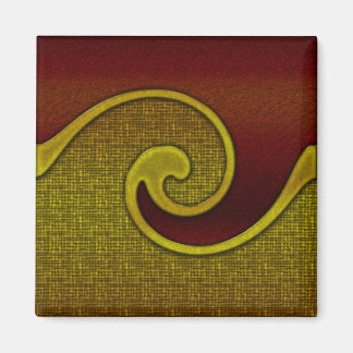 Magnet Maroon Brown Red Swirl Gold, Match Set