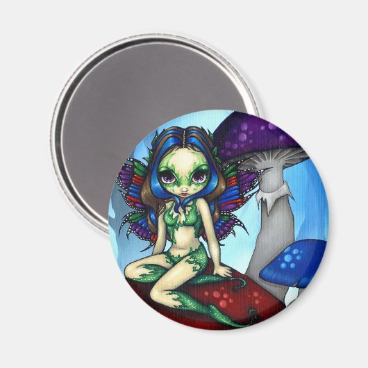 Magnet "Masked Fairy on Mushrooms" (Vorderseite/Rückseite)