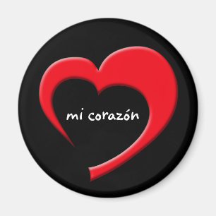 Magnet MI Corazón II (rot auf Schwarzem)