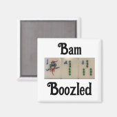 Magnet mit Bambusfliesen - Mahjong - bambossiert (Vorderseite/Rückseite)