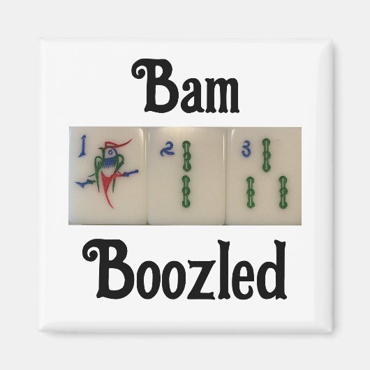 Magnet mit Bambusfliesen - Mahjong - bambossiert (Vorne)