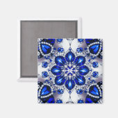 Magnet mit blauweißem Farbdesign (Vorderseite/Rückseite)