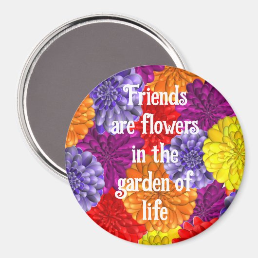 Magnet mit Blume für Freunde (Vorderseite/Rückseite)