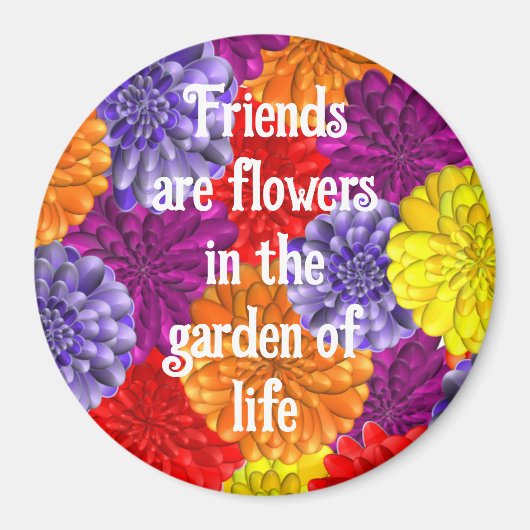 Magnet mit Blume für Freunde (Vorne)