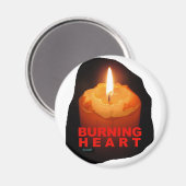 Magnet mit BURNING HERZ (Vorderseite/Rückseite)