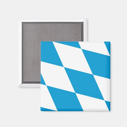 Magnet mit der Flagge Bayerns, Deutschland (Vorderseite/Rückseite)