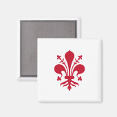 Magnet mit der Flagge von Florenz, Toskana, Italie (Vorderseite/Rückseite)