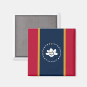 Magnet mit der Flagge von Mississippi (Vorderseite/Rückseite)