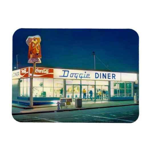 Magnet mit Doggie Diner Restaurant Foto Grafik (Horizontal)