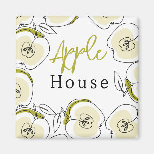 Magnet mit einem Muster Apfel gezeichnet.