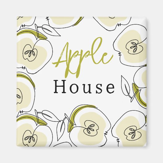 Magnet mit einem Muster Apfel gezeichnet. (Vorne)