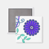 Magnet mit einer Kunst der Blume (Vorderseite/Rückseite)
