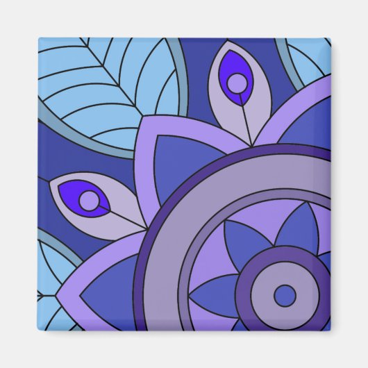 Magnet mit einer Kunst der Blume (Vorne)