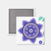 Magnet mit einer Kunst der Blume (Vorderseite/Rückseite)