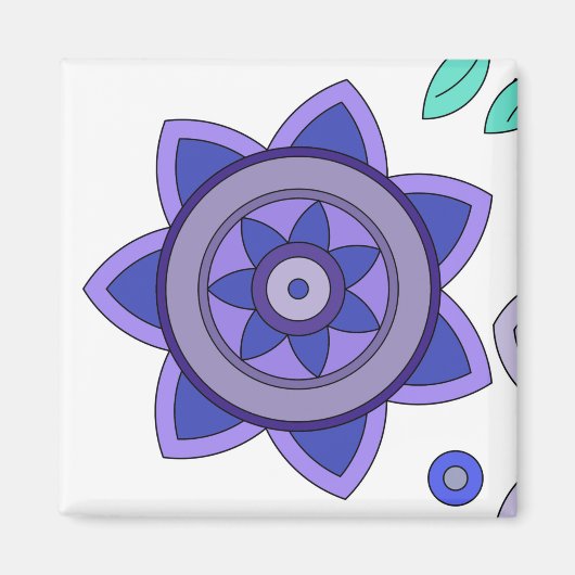Magnet mit einer Kunst der Blume (Vorne)