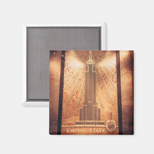 Magnet mit Empire State Plaque (Vorderseite/Rückseite)