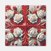 Magnet mit englischer Rose Design (Vorne)