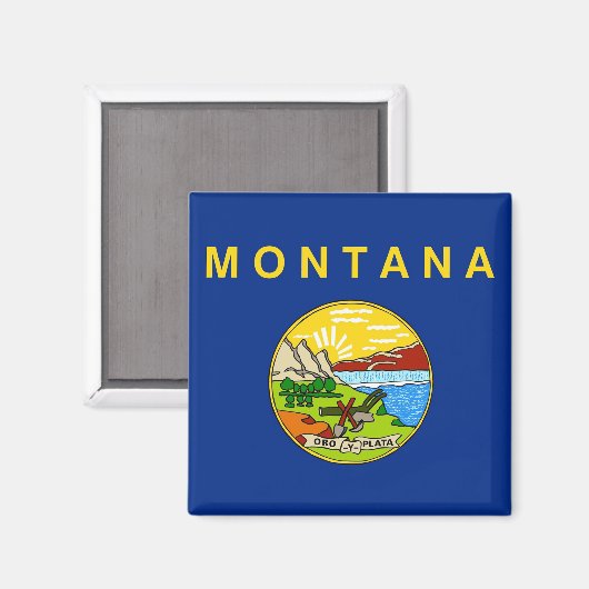 Magnet mit Flag Montana Staat - USA (Vorderseite/Rückseite)