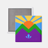 Magnet mit Flag von Manitou Springs (Vorderseite/Rückseite)