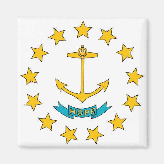 Magnet mit Flag von Rhode Island Staat - USA (Vorne)